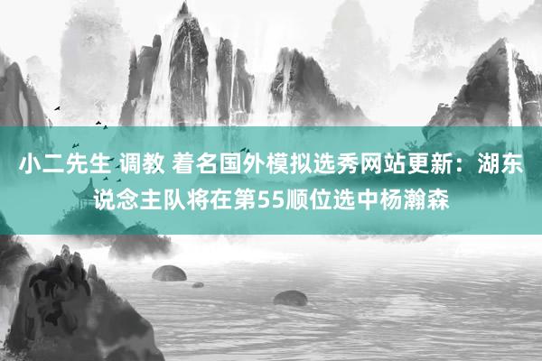 小二先生 调教 着名国外模拟选秀网站更新：湖东说念主队将在第55顺位选中杨瀚森